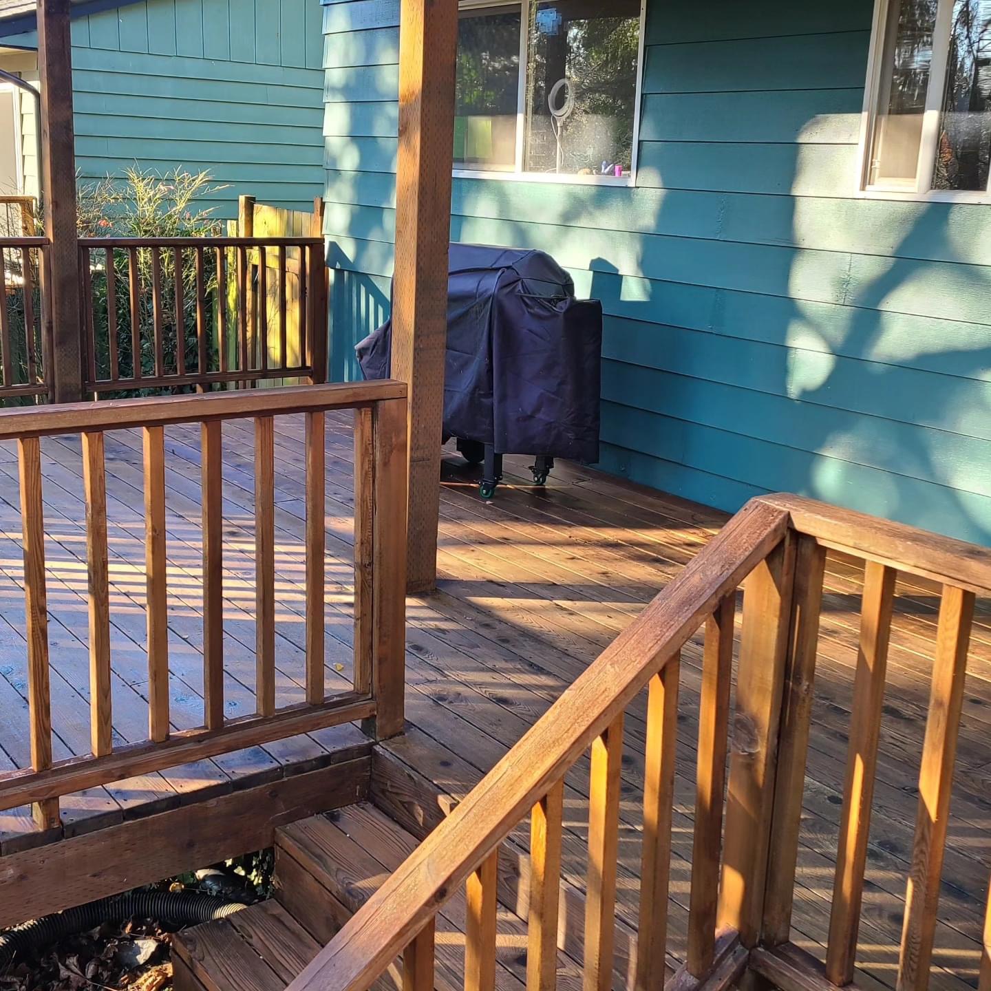 Backyard deck stained and sealed, Willamette Valley